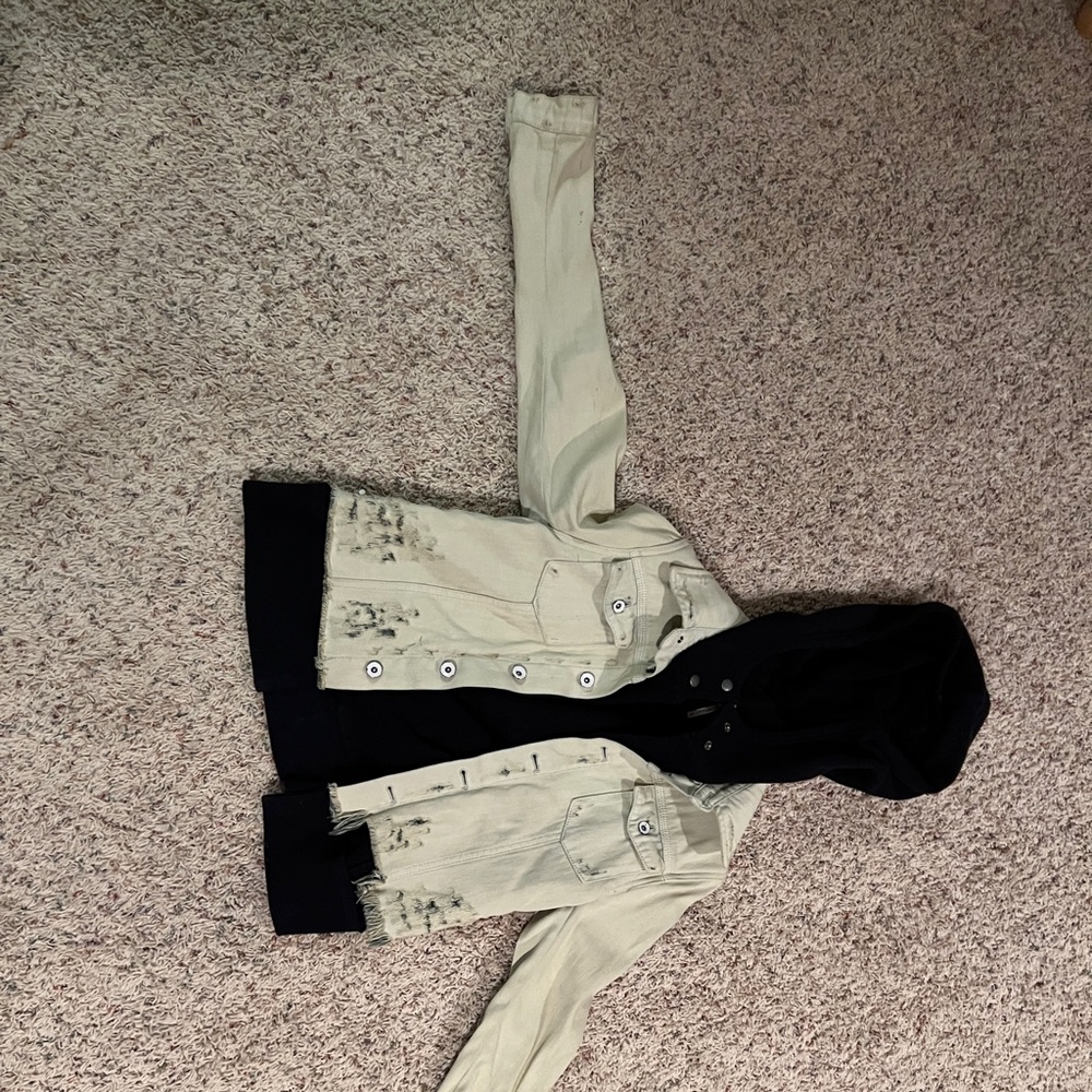 Free People jean jacket sweatshirt